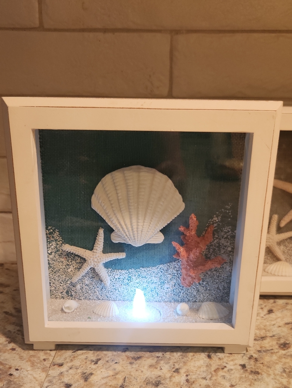 Coastal LED Light Up Seashell Shadow Boxes Set Of 3 - Picture 2 of 10